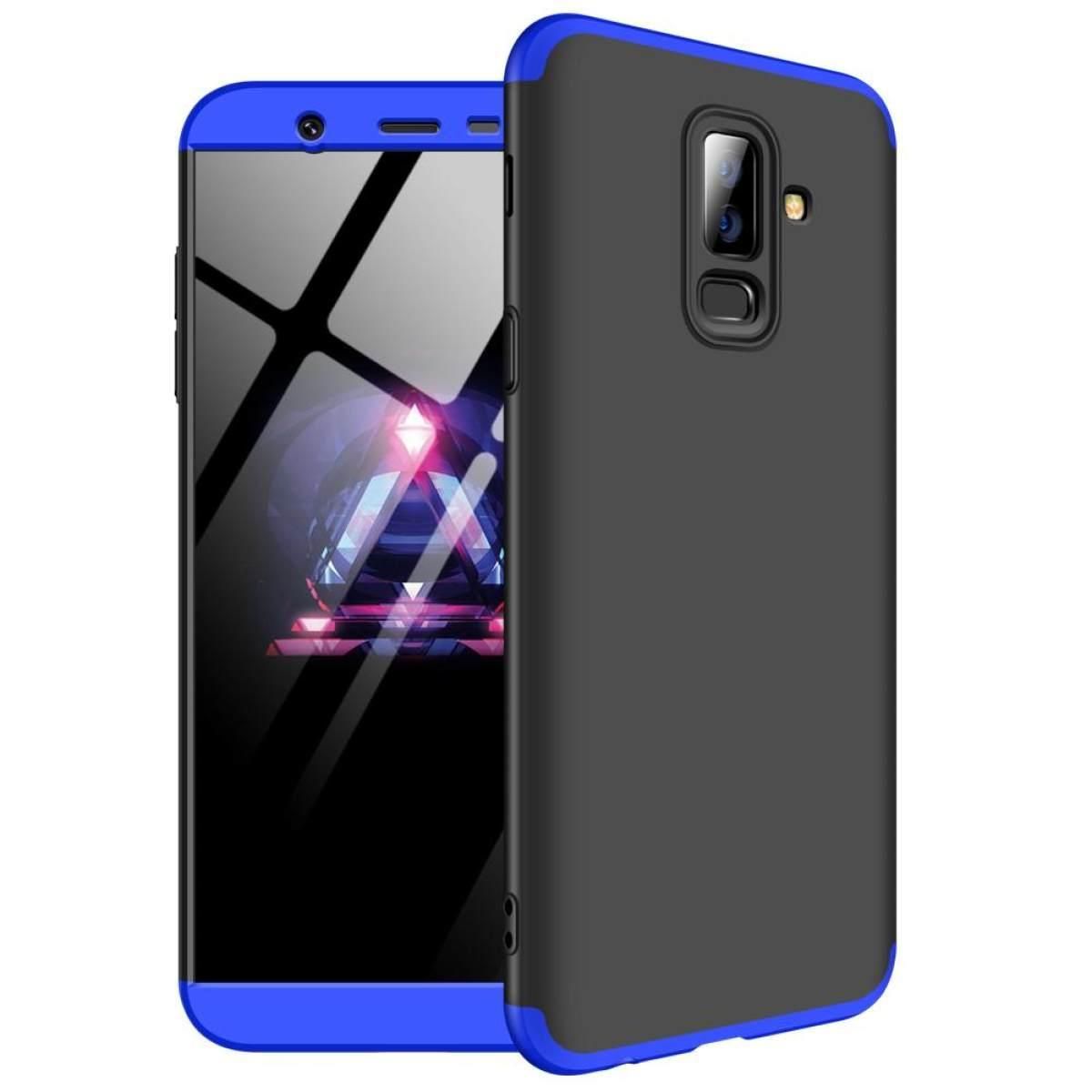 Samsung J8 360 Degree Gkk Phone Back Cover - Black & Blue