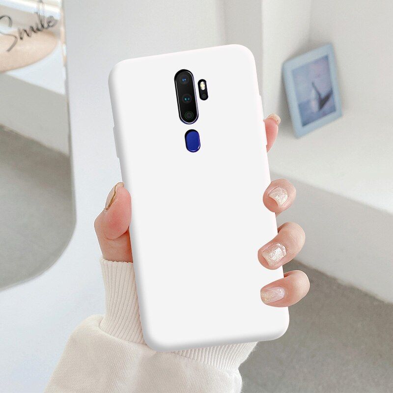 For OPPO A5 2020 Case Soft TPU Silicone Case For OPPO A9 2020 Simple Macaron Colors Candy Black Simple Phone Back Cover