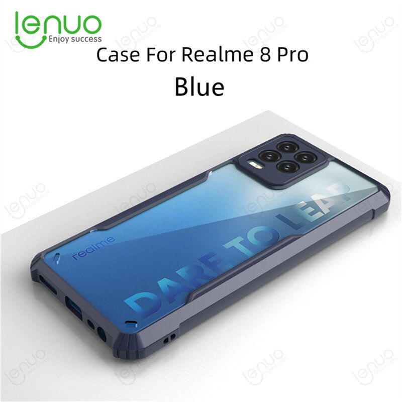 Lenuo Casing For Realme 8 4G / Realme 8 Pro Phone Case Shockproof Transparent Bumper Airbag Phone Cover Case