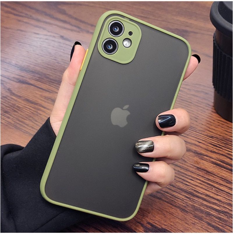 Shockproof Silicone Bumper Phone Case For iPhone 12 13 11 Pro Max Mini X XR XS 8 7 6 Plus SE 2020 Luxury Transparent Matte Cover