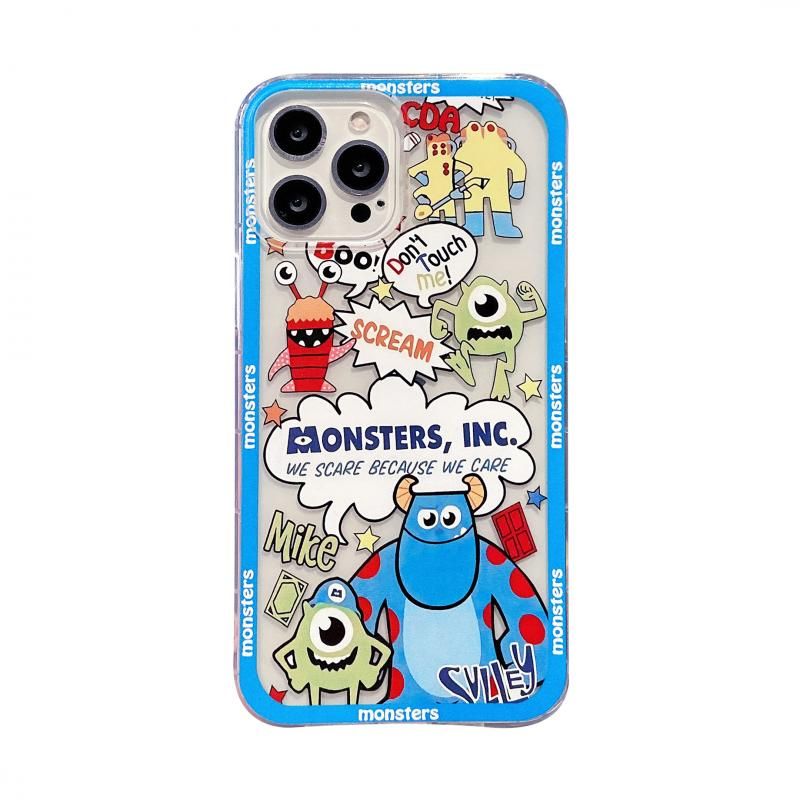 Olige Case For Xiaomi Mi 11 Lite 12 10T Pro 9T Pro Poco X3 GT F3 F2 M3 Pro Note 10 Pro Lite Phone Case Couple Tide Trend Straight Edge Shockproof Tpu Cartoon Monster Soft Protector Cover