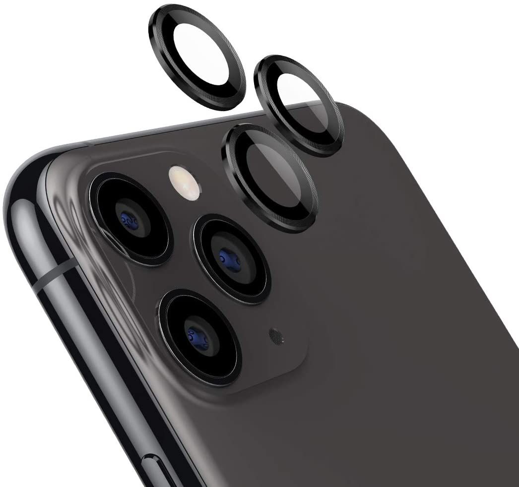 ETESTAR iPhon.e 11 Pro Max Camera Lens Protector, Metal Lens Cover Glass Ring Film Coverage Dust Proof Anti-Scratch Case Friendly for iPhon.e 11 6.1'' / 11 Pro 5.8''/ 11 Pro Max 6.5" [Set of 3] - Black