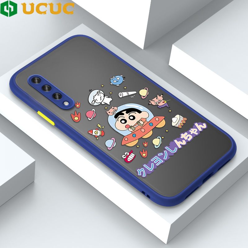 UCUC for Xiaomi A3 CC9e Back Cover Spaceship Shinchan Frosted Transparent Hard Phone Case Thin Shockproof Full Cover Camera Protect Case
