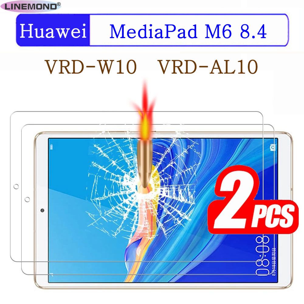 (2 Packs) 9H Tempered Glass For Huawei MediaPad M6 8.4 2019 VRD-W10 VRD-AL10 Full Coverage Screen Protector Tablet Film