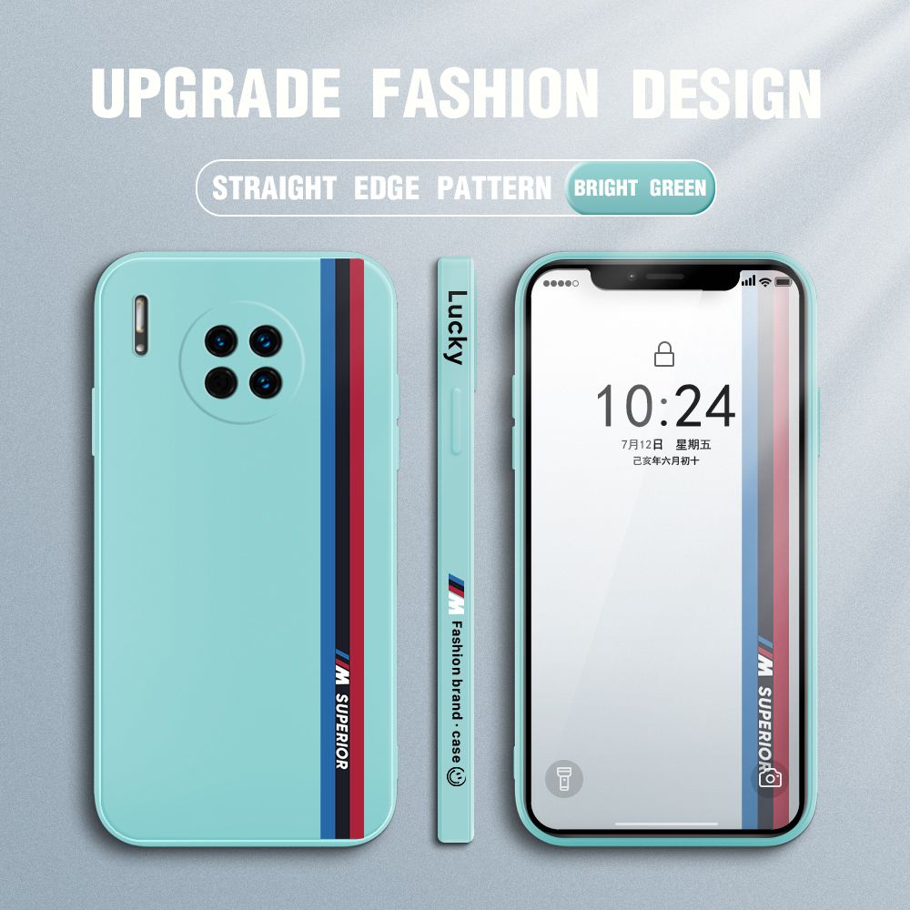 Jizetin for Huawei Mate 30 Back Cover Simple Graffiti Track Side Design Liquid Silicone Phone Case Soft Full Camera Protect Phone Cases