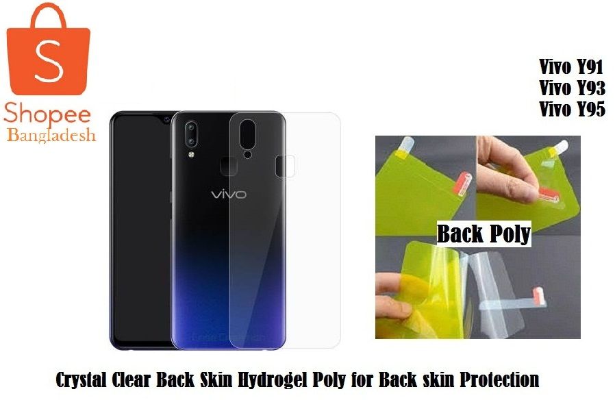 Vivo Y93 Crystal Clear Galossy Jell Protector (Back Skin Guard Poly) -Transparent