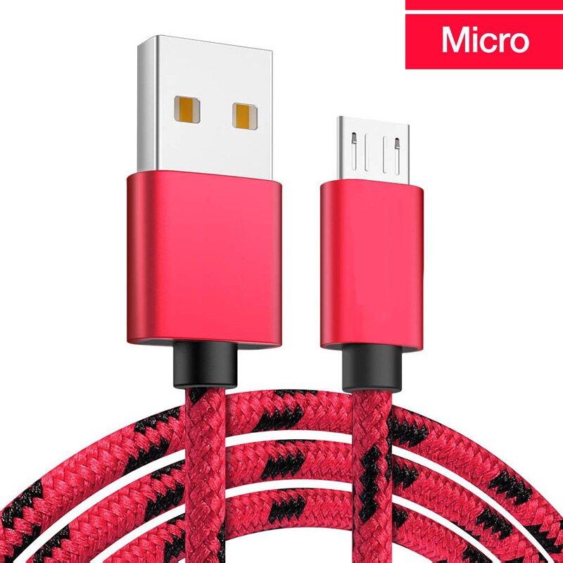 Micro USB Charging Cable For Huawei Y5P P Smart Plus 2021 Honor 7S 7A 7C 8A 8S Samsung A10 M10 M20 A750 J530 Braided USB Cable