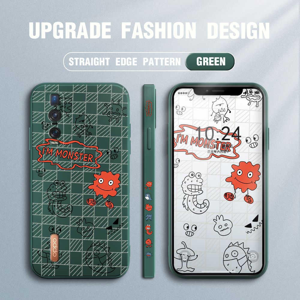 Jizetin for OPPO Find X2 Pro Case Side Design Phone Cover Printed Text “I Am Monster ” Cover Square Edge Pattern Liquid Silicone Trend Case