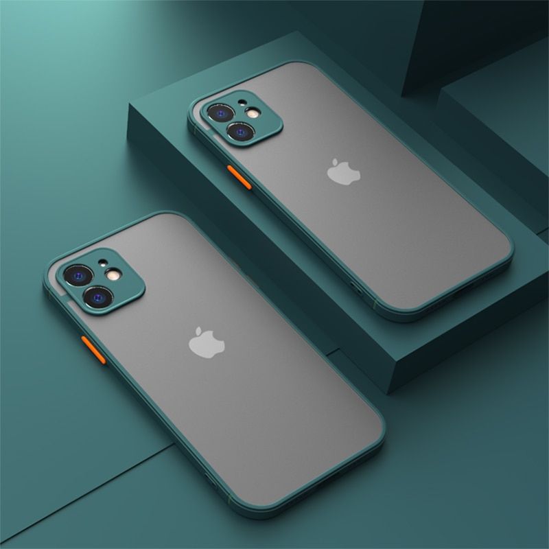 Luxury Shockproof Matte Bumper Phone Case For iPhone 11 12 Pro Max Mini X XR Xs SE2 8 6 7 Plus Soft Silicone Transparent Cover