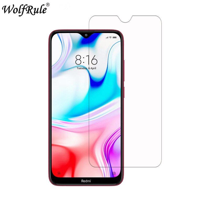 2pcs Glass for Xiaomi Redmi 8 Screen Protector 9H full black