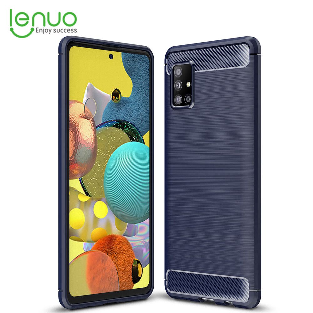 Lenuo for Samsung Galaxy A51 5G Case Carbon Fiber Cover