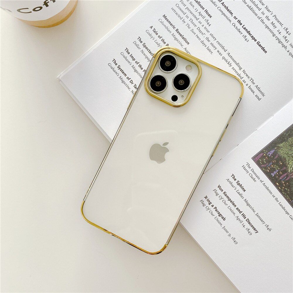 Ultra Thin Plating Transparent Case For iPhone 13 12 11 Pro Max XR X XS 7 8 Plus SE Mini Luxury Bumper Soft TPU Clear Cover Capa