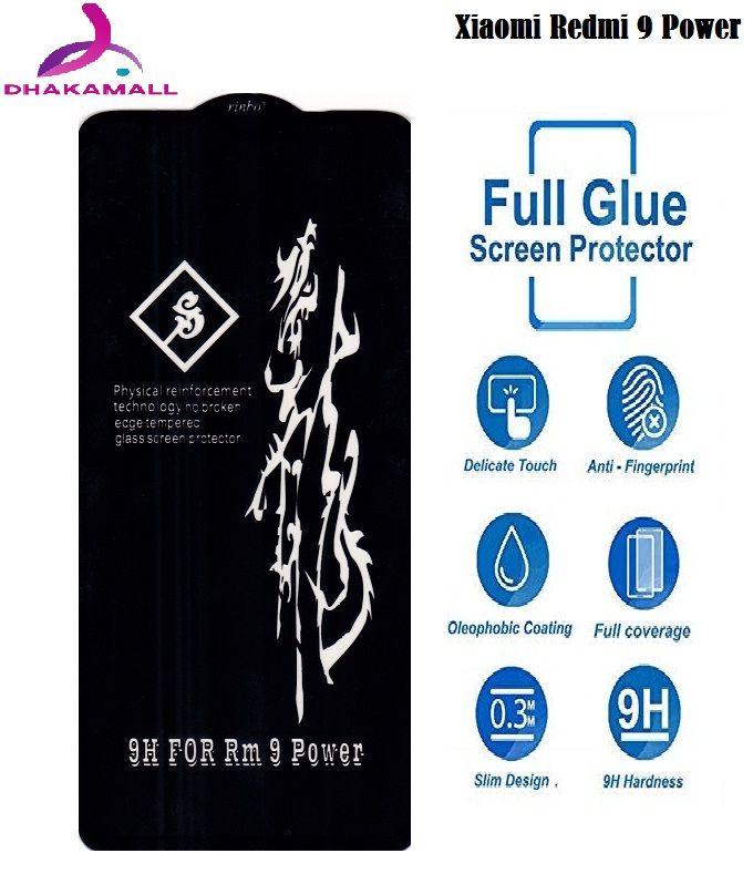 For Xiaomi Redmi 9 Power (Rinbo) Tempered Glass Screen Protector Glass (Better than 6D/9D/11D)-Black