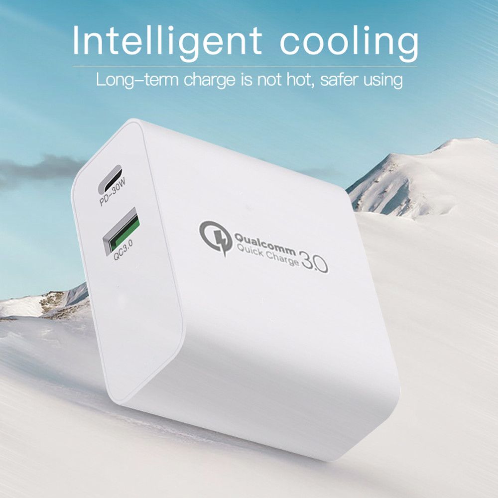 Dual Ports High Po/wer 48W PD3.0 30W + QC3.0 18W mob/ile ph/one Laptop UK / US Universal Fast Type C Charger