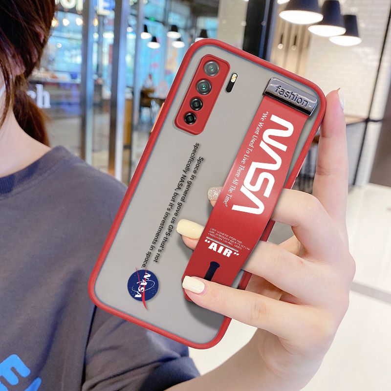 UCUC for Huawei Nova 7 SE Wrist Strap Case Popular NASA Wristband Printing Cover Shockproof Frosted Phone Case