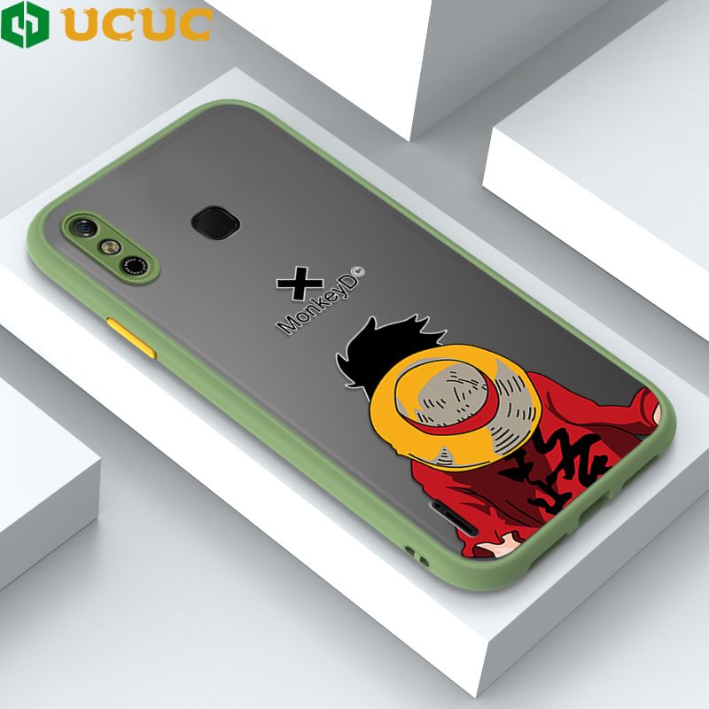 UCUC for Infinix Smart 4 Back Cover Back Shadow Luffy Frosted Transparent Hard Phone Case Thin Shockproof Full Cover Camera Protect Case