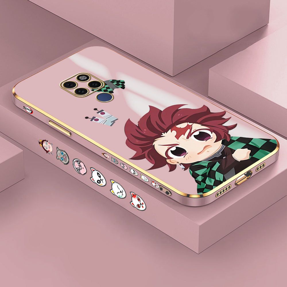 Jizetin (Free Lanyard) Huawei Mate 20 Case Lovely Tanjiro Luxury 6D Plating Soft Casing Silicone Ultra Thin Phone Cover