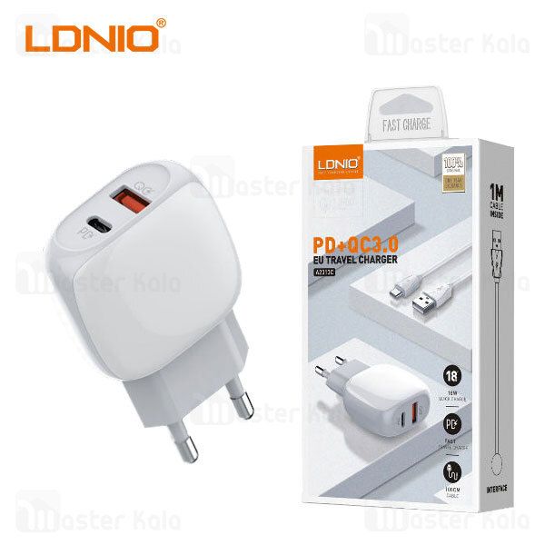 LDNIO A1306Q Fast Wall Charger QC3.0 18W 18W power with cable