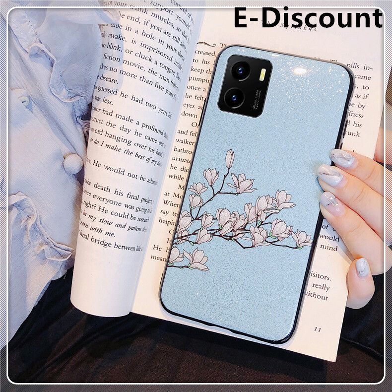 For OPPO A96 4G Case Flowers Gardenia & Magnolia Bling Glitter Soft Silicone Protector OPPO A96 4G Back Cover