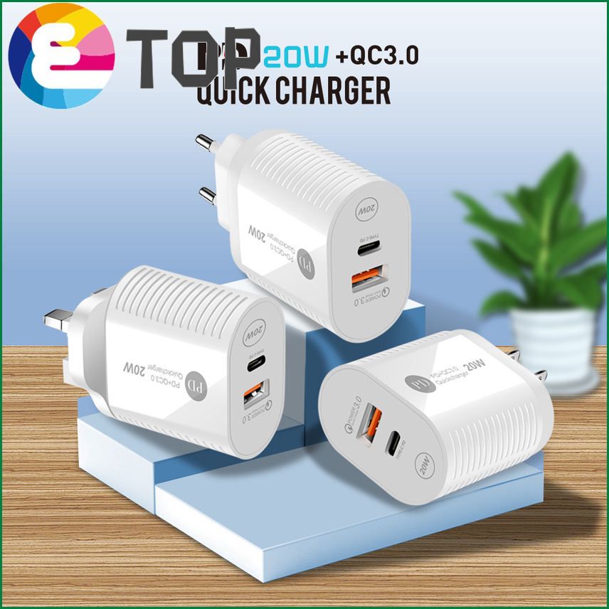 PD20W  charger 5V3A charging head type-c PD fast charging head European and American British standard adapter