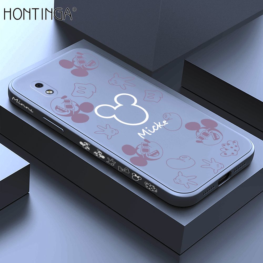 Hontinga for Samsung A01 Core Case Side Design Cute Mouse Avatar Back Cover Soft Square Edge Pattern Liquid Silicone Trend Phone Cases
