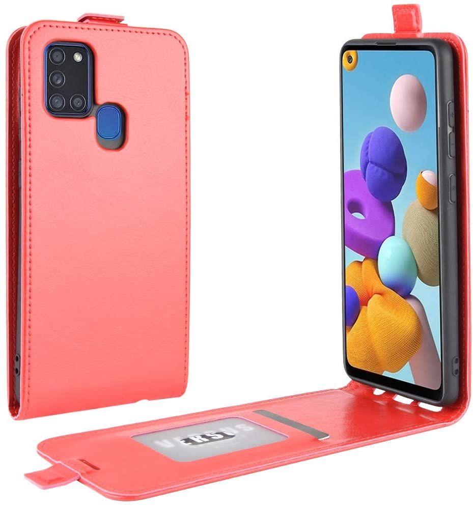 Samsung A21S Case, Galaxy A21S Case, Vertical Flip Folio Phone Case PU Leather Protective Cover Magnetic Closure Shell with Card Slot for Samsung Galaxy A21S