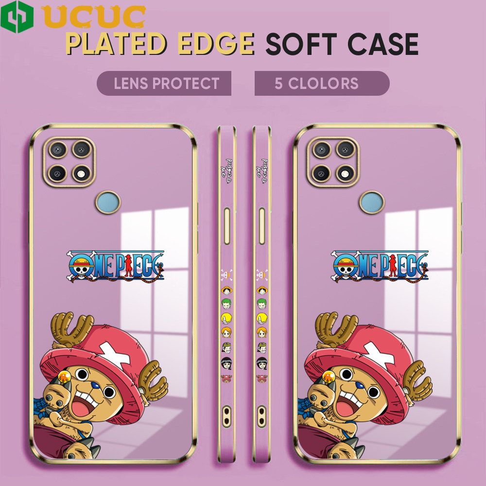 UCUC for OPPO A15 Case Creative Cartoon Chopper Luxury 6D Plating Soft Casing Silicone Ultra Thin Phone Cover