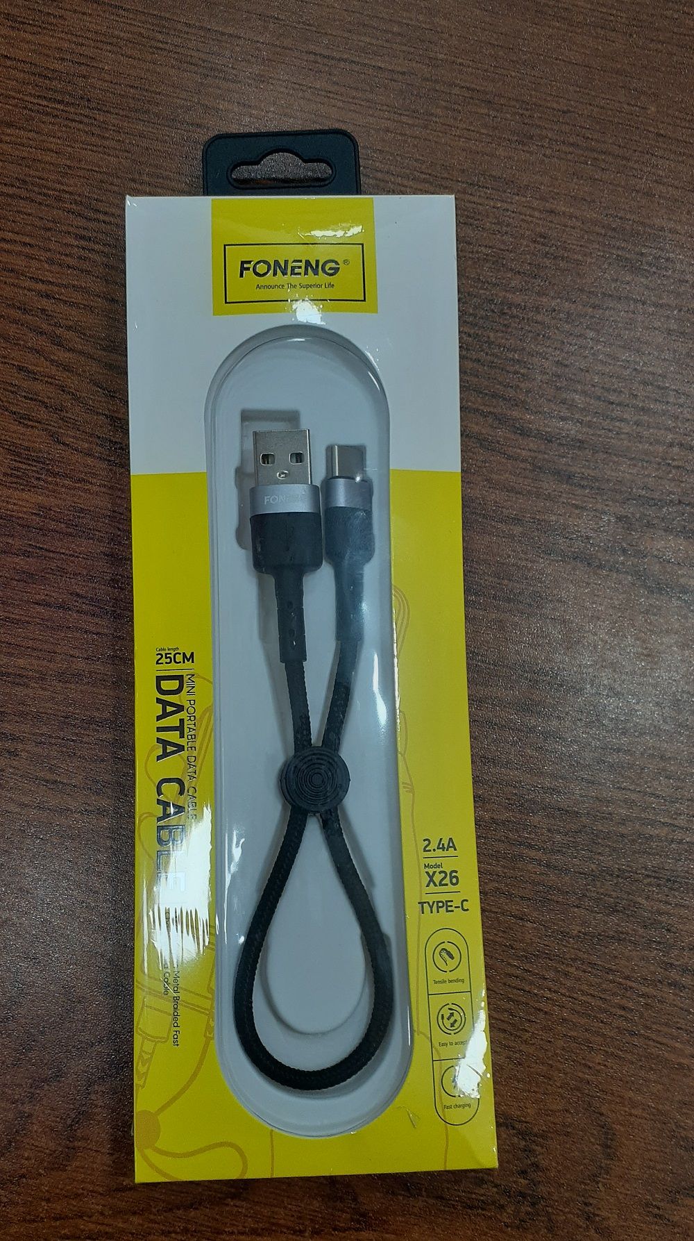 Foneng X26 Micro USB / Type C / Lightning USB Data Cable 25cm 2.4A Current Fast Charging Short Cable