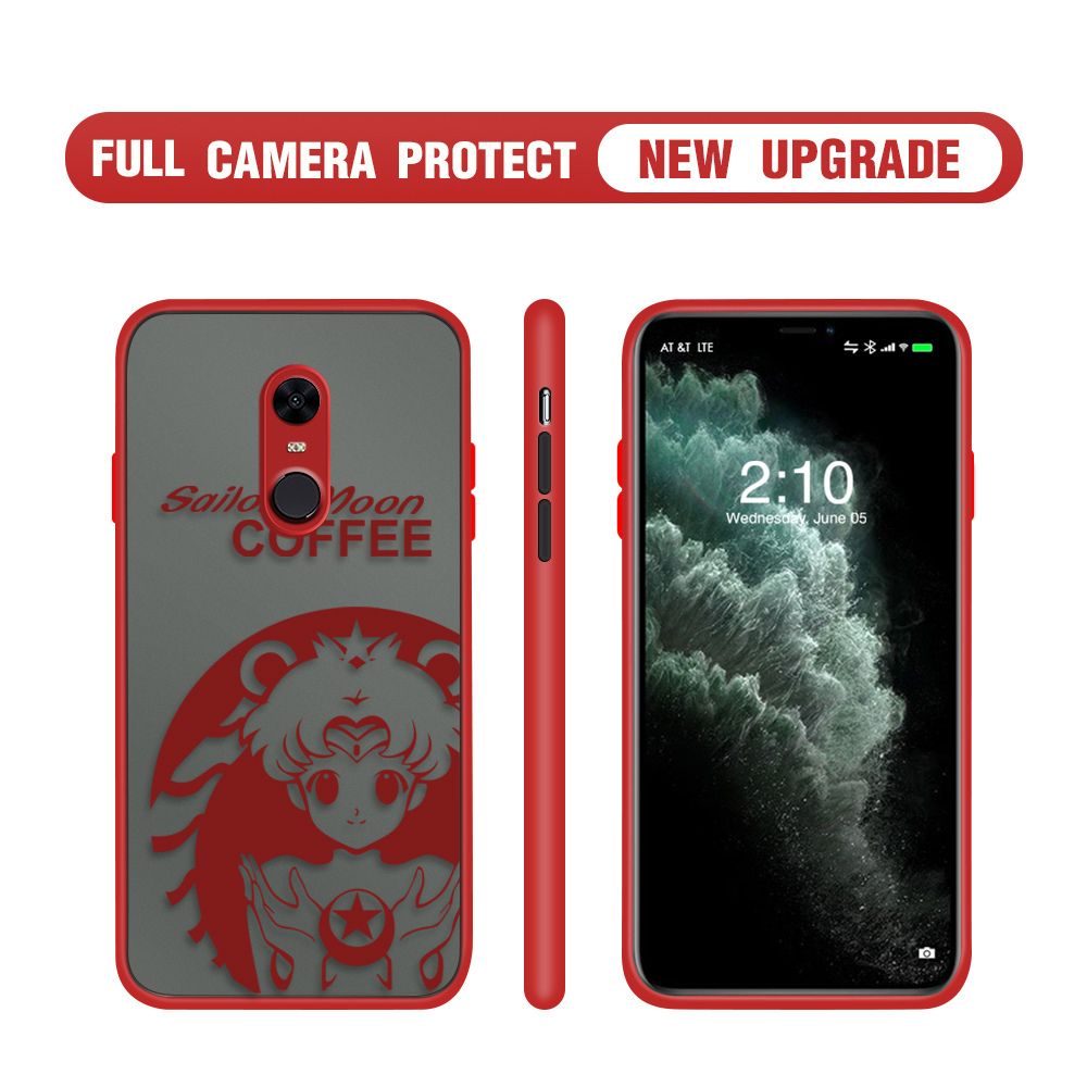 Hontinga for Redmi 5 Case Sailor Moon Cases Edge Frosted Transparent Phone Cover
