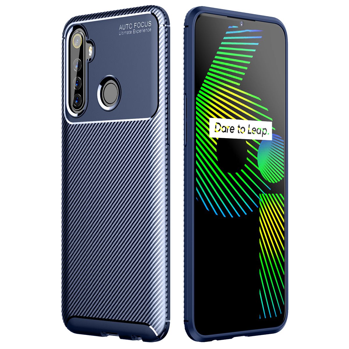 For Realme 6i Case Soft Back Cover Anti-knock TPU Bumper Carbon Fiber Phone Case