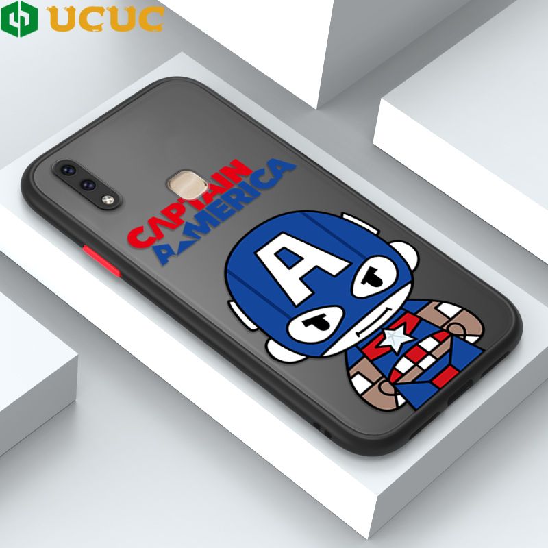 UCUC for Vivo Y85 V9 Z1 Z1i Back Cover Captain America Frosted Transparent Hard Phone Case Thin Shockproof Full Cover Camera Protect Case