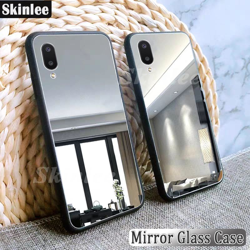 Phone Case Samsung Galaxy M02 Back Cover Luxury Plating Clear View Mirror Soft Phone Case Cover for Samsung Galaxy M02 Cosmetic Mirror
