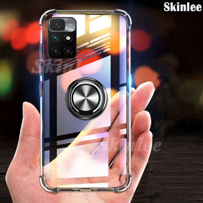 Phone case For Redmi 10 Back Cover Soft Clear Shockproof Car Magnetic Holder Ring Back Cover Mi Redmi10 Phone cases