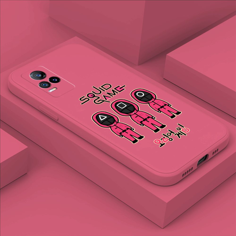 ZeroQiQi for Vivo Y73 2021 Case Trend Cartoon Korean Squid Phone Cover Liquid Silicone Case Phone Protective Case