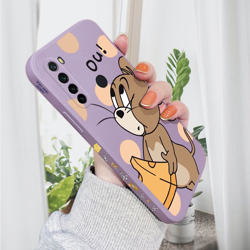 AMORVOR for Redmi Note 8 Back Cover Cartoon Cute Lovely Side design Soft Case Liquid Silicone Phone Cases