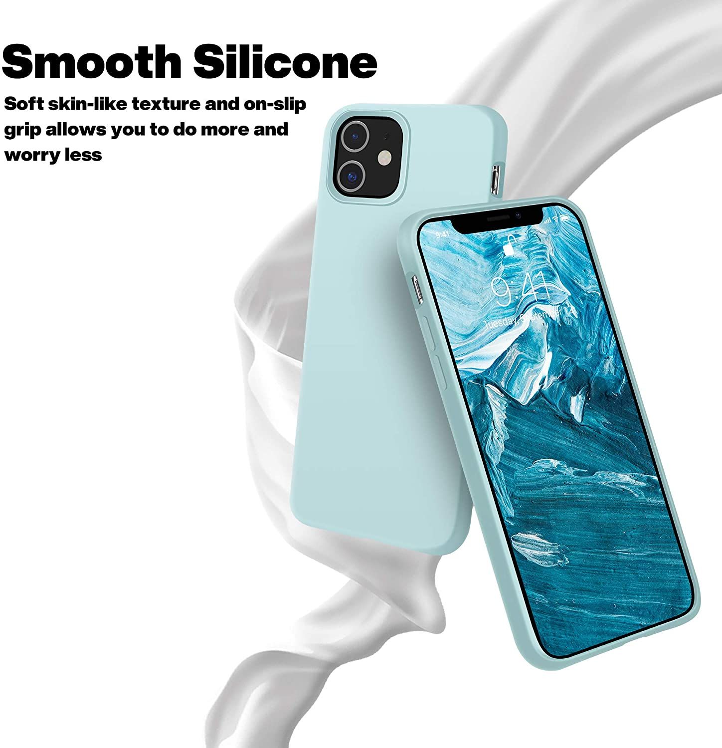 Silicon Case Compatible Silky and Soft Touch Series Premium Soft Liquid Silicone Rubber Full-Body Protective Bumper Case (Another Colors) for iPhone 12/12 Pro