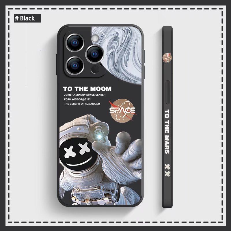 Olige Case For Samsung A03 S21 S20 FE S22 Ultra Plus Cartoon Martian Astronaut Camera Protection Shockproof Silicone Soft Phone Case Cover