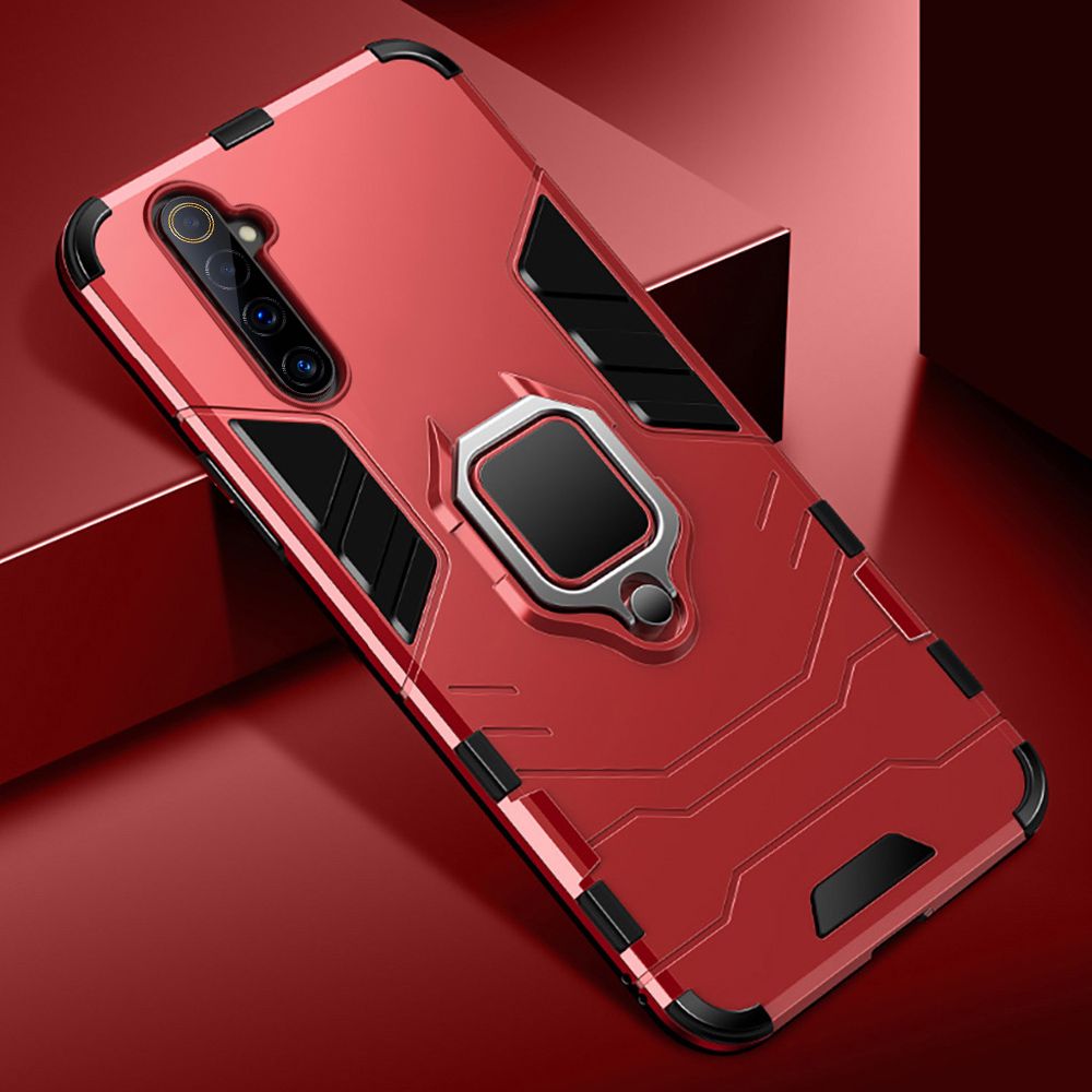 For Realme 6 7 7i 8 Pro X7 Phone Case, Silicone TPU and Hard PC Cover Magnet Stand Rotation Ring Multi Protection Casing