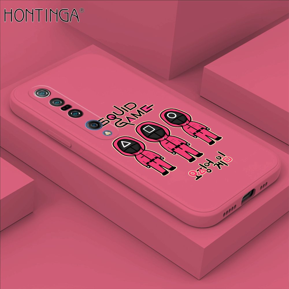 Hontinga for Xiaomi Mi 10 Pro Case Trend Cartoon Korean Squid Phone Cover Liquid Silicone Case Phone Protective Case
