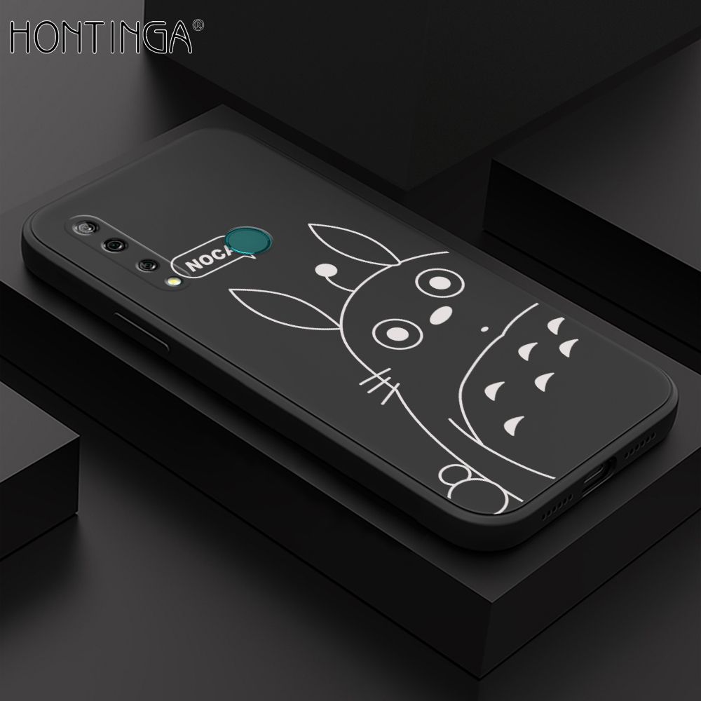 Hontinga for Huawei Y9 Prime 2019 Case Cartoon Cute Totoro Pattern Back Cover Soft Square Edge Liquid Silicone Phone Cases