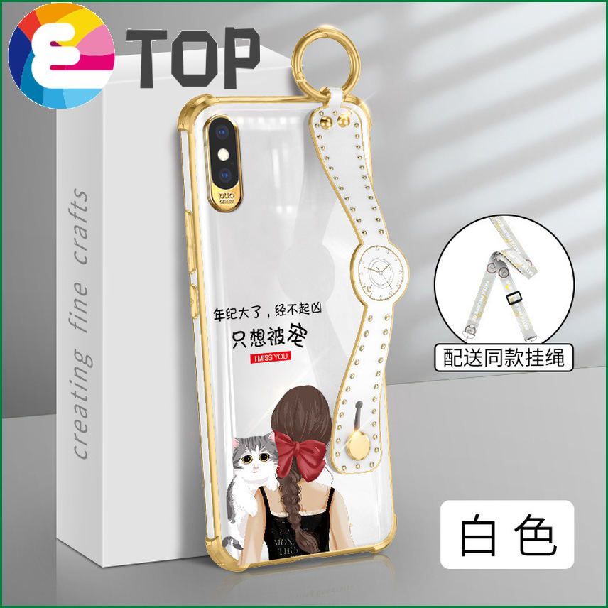 Applicable to for Apple xs mobile phone shell diagonal strap lanyard for iphonexsmax just want to be pampered wrist strap protective sleeve xr