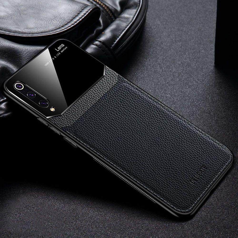 For Xiaomi Mi 9 Business Slim Hybrid Leather TPU Bumper Glass Lens Protective Case Cover
