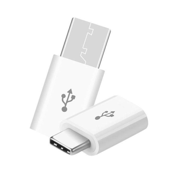 টাইপ c মেল থেকে মাইক্রো usb ফিমেল কনভার্টার অ্যাডাপ্টার-সাদা