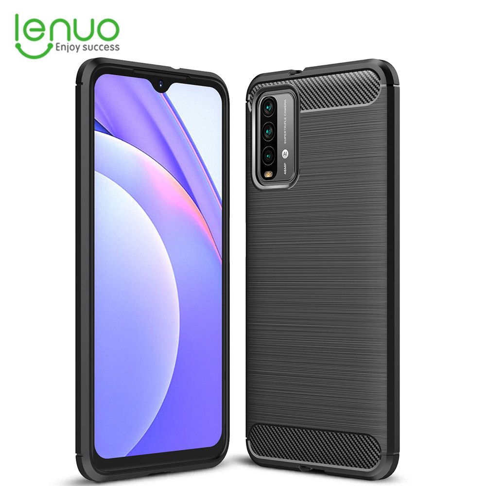Lenuo for Xiaomi Poco M3 / Redmi 9T / Redmi 9 Power Case Carbon Fiber Cover