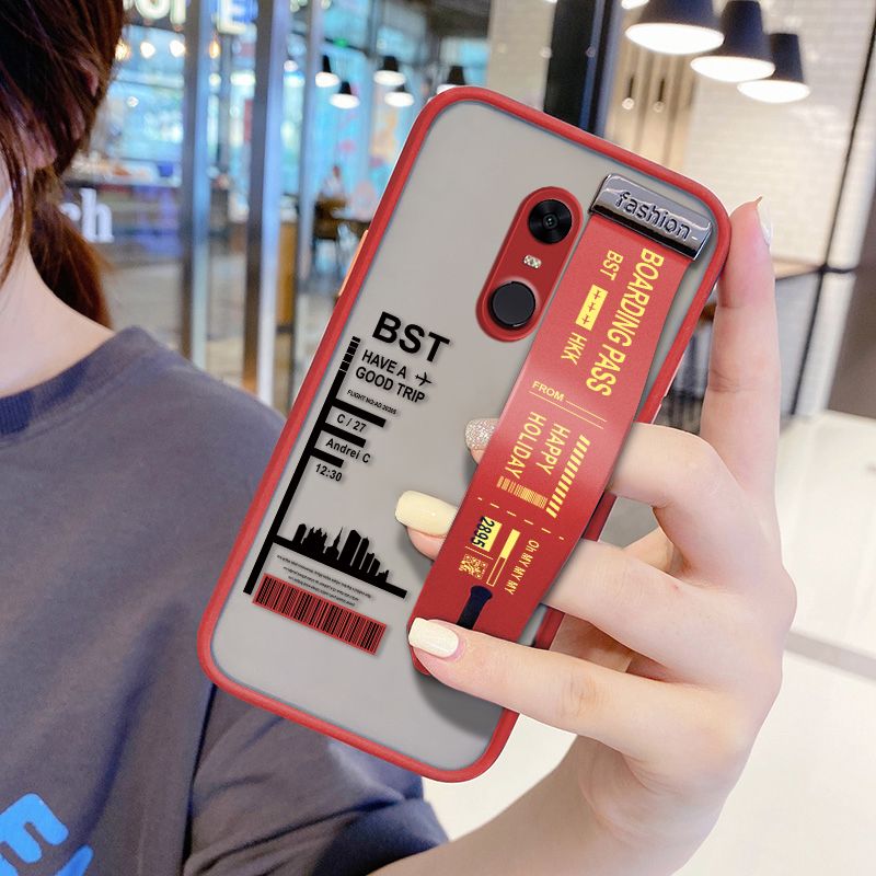UCUC for Xiaomi Redmi 5 Wrist Strap Case Creative Printing City Landscape Wristband Printing Cover Shockproof Frosted Phone Case