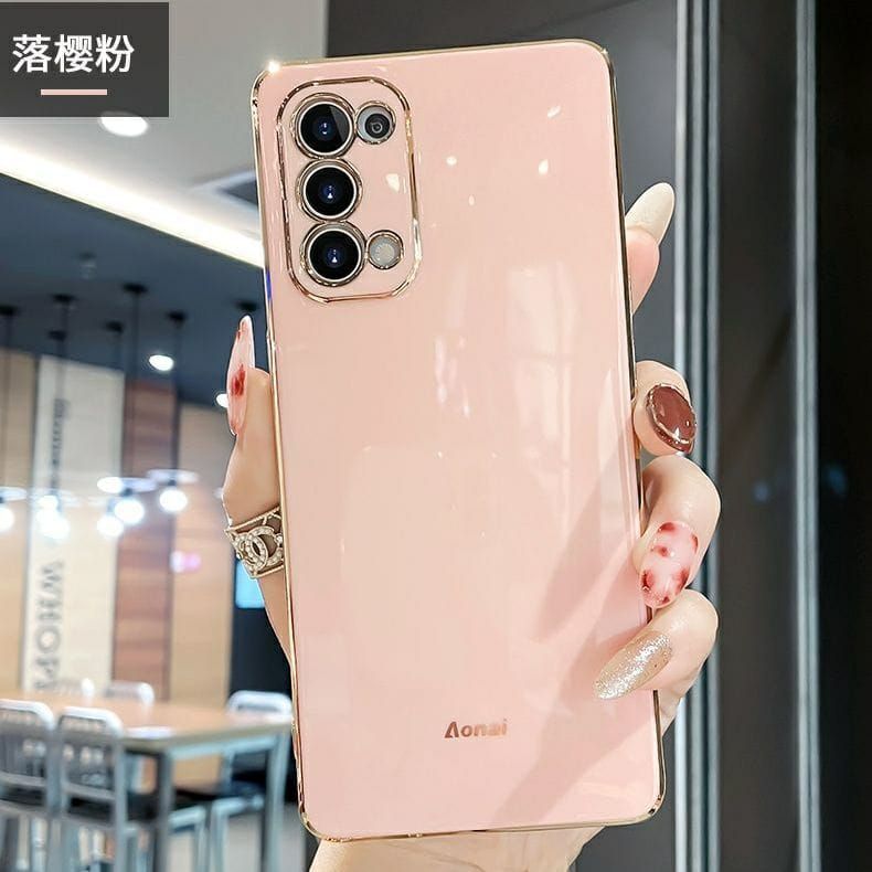 For Oppo Reno5 Fashion Case Auroras Luxury Electroplate Cover Shockproof Soft Silicone Back Cover