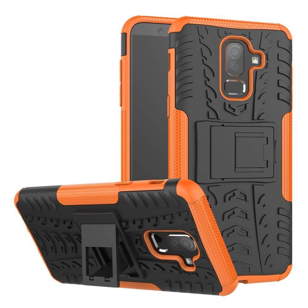 For Galaxy J8 2018 Dual Layer Heavy Duty Armor Tough Hybrid Shockproof Stand Protective Case Cover