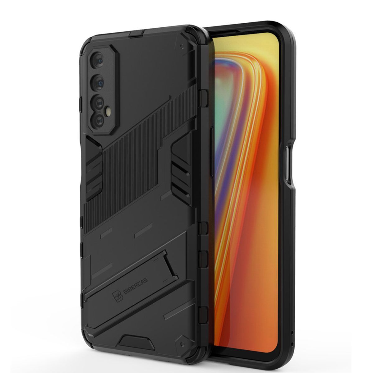 Lenuo Punk-Casing For Realme 7 / Realme Narzo 20 Pro Back Cover Eight-Color Anti-Fall And Anti-Slip Phone Bracket Lens Protection Cover Lovers Case
