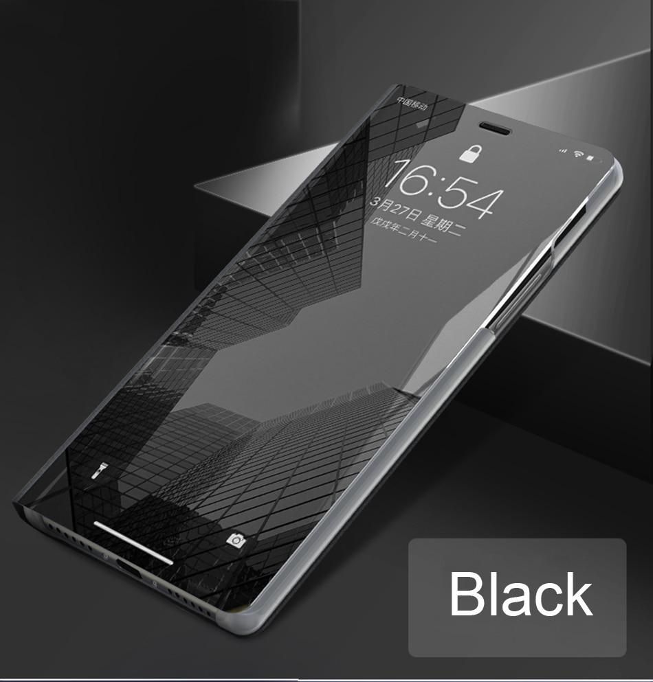 Smart Mirror Flip Phone Case For Huawei P20 Pro View PU Leather Stand Protective Cover