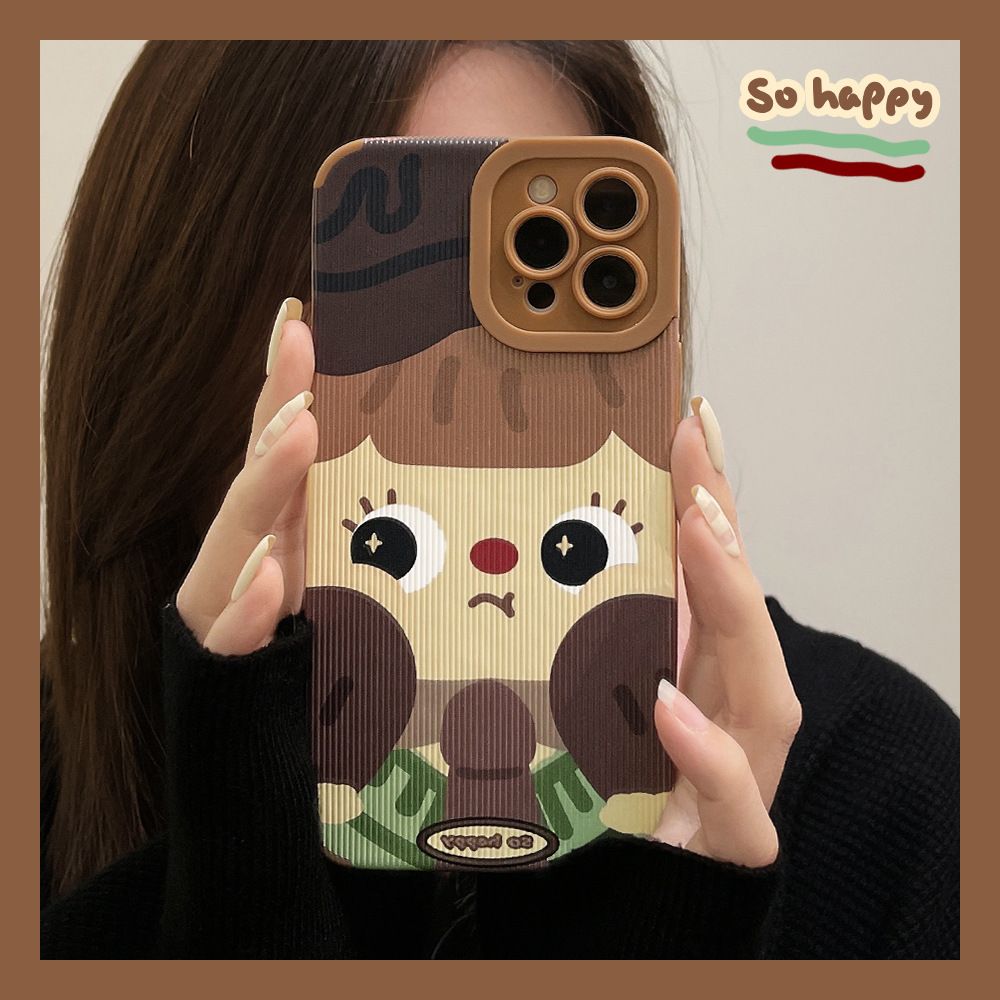 Leather Case Cute Girl Pattern Soft Silicone Cover Mobile Phone Protective Case